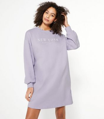 Embroidered Sweatshirt Dress 