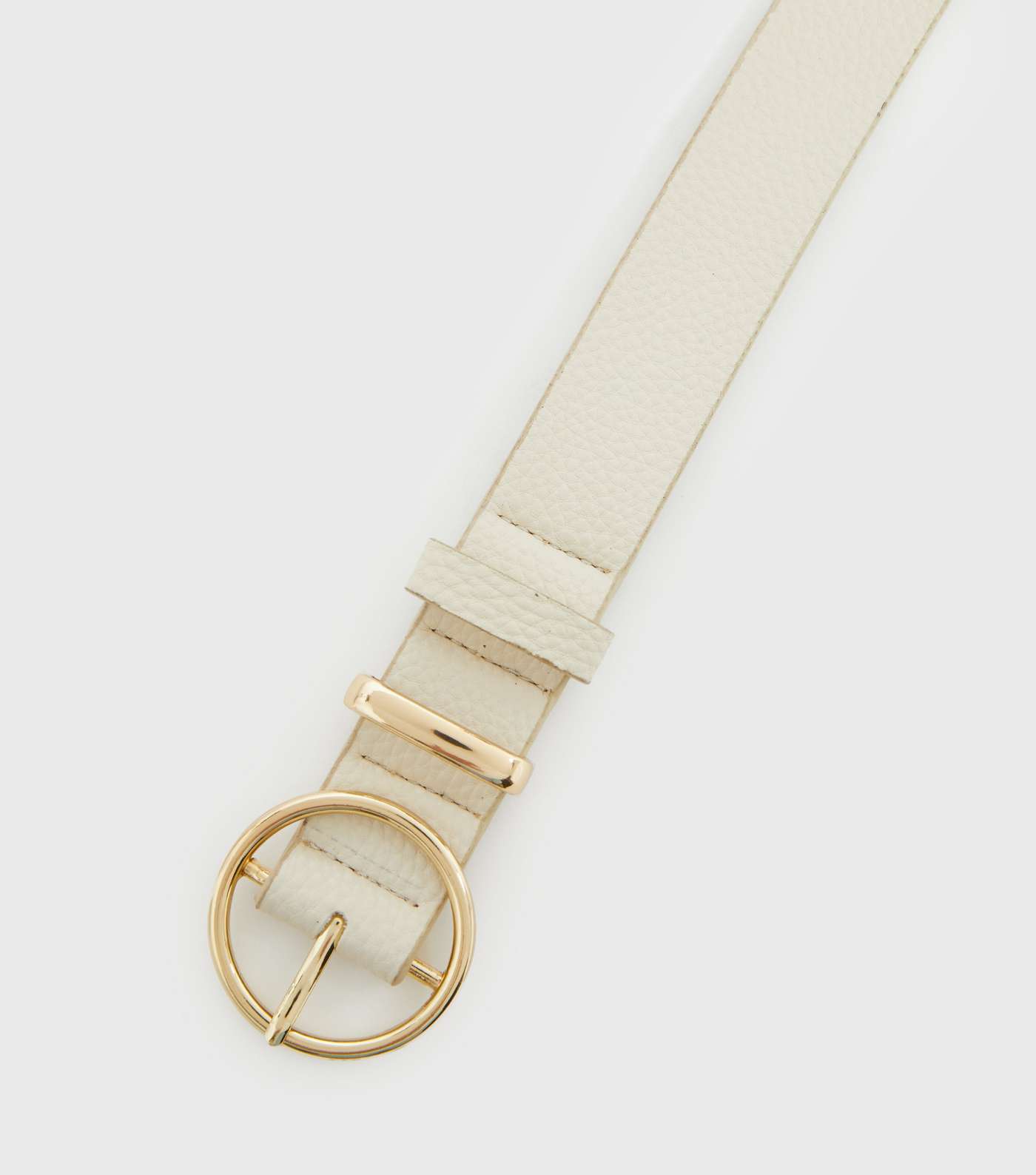 Stone Leather-Look Circle Buckle Belt Image 3