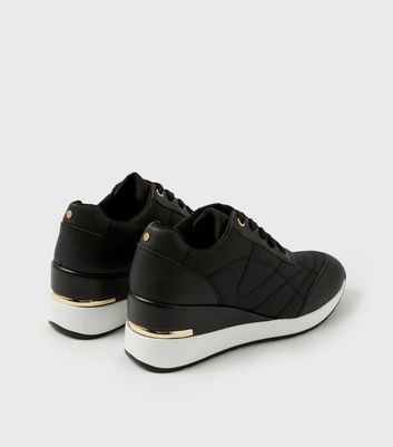 black platform trainers new look