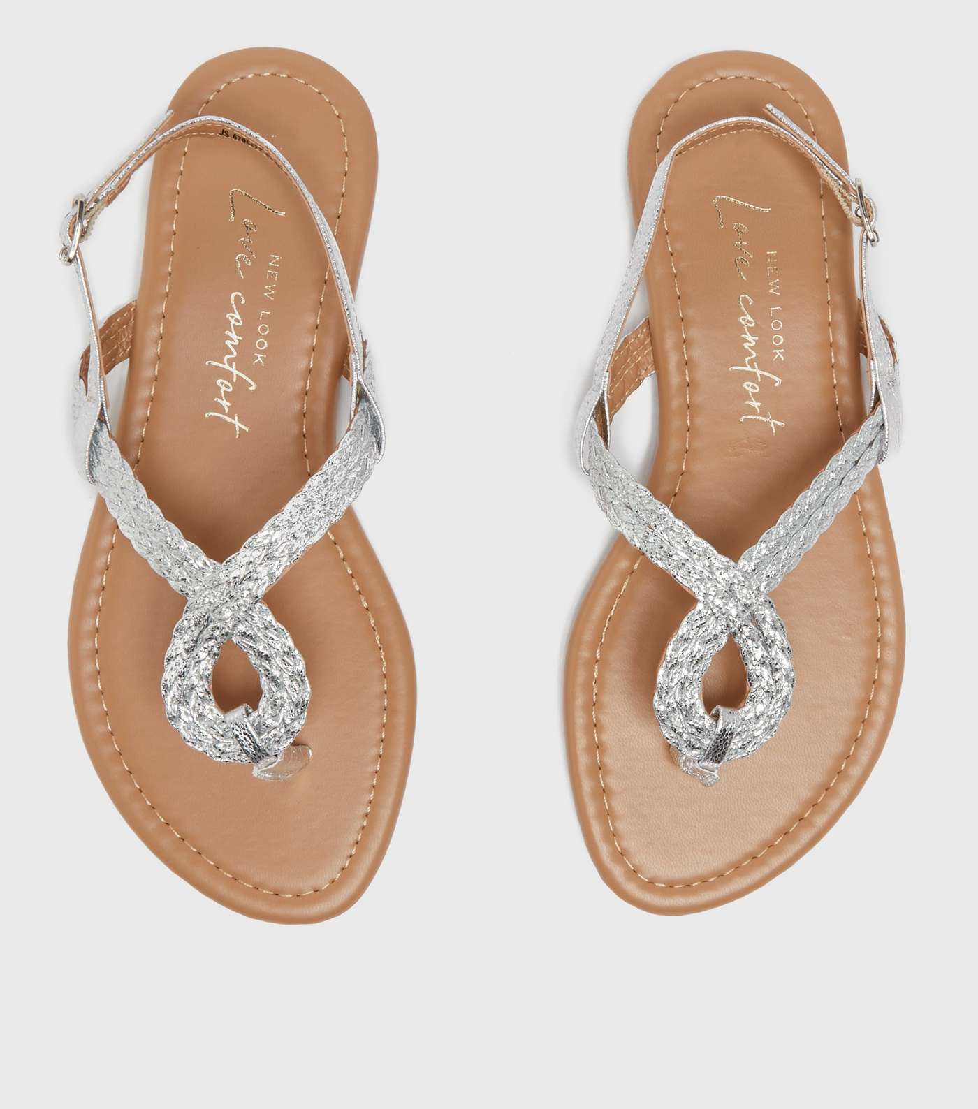 Girls Silver Plait Strap Sandals