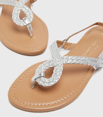 New look silver flat sales sandals