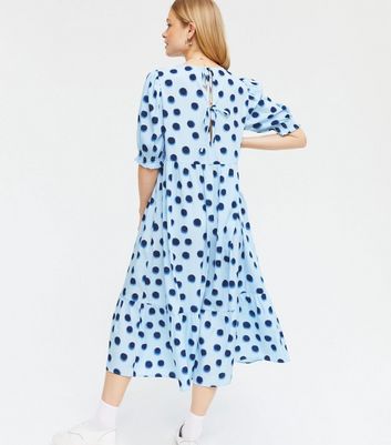 new look polka dot smock dress