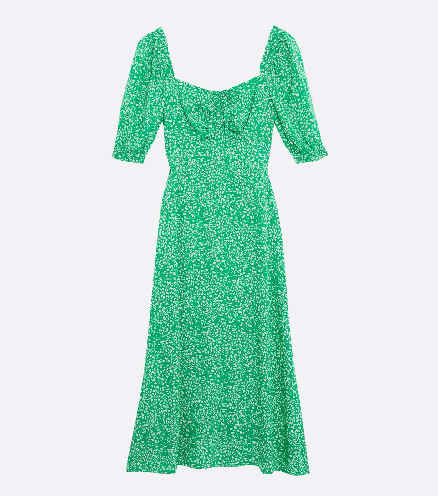Green Animal Print Sweetheart Neck Midi Dress  Image 5