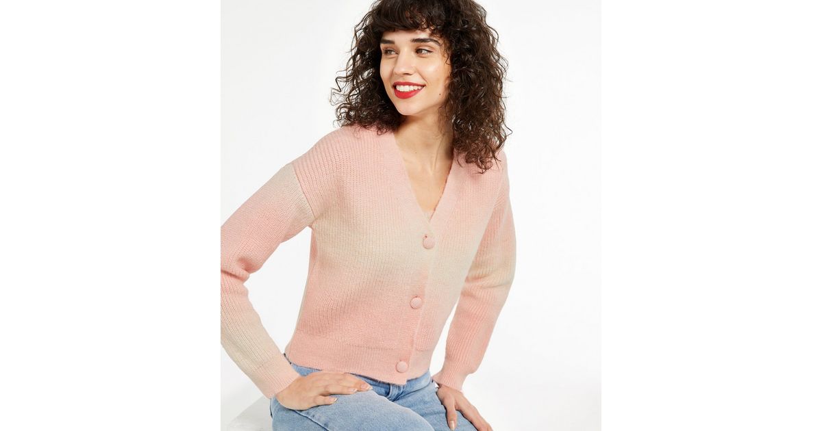 Pink Ombré Knit Cardigan New Look