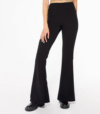 Womens Petite Flared Trousers Black High Waisted  Styledupcouk