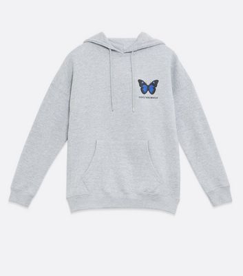 Butterfly hoodie grey Clearance