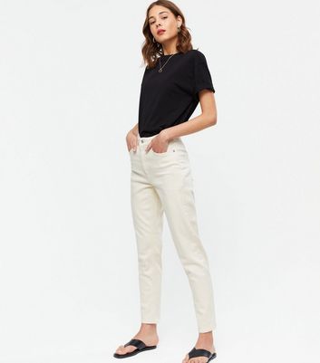 new look off white mom jeans