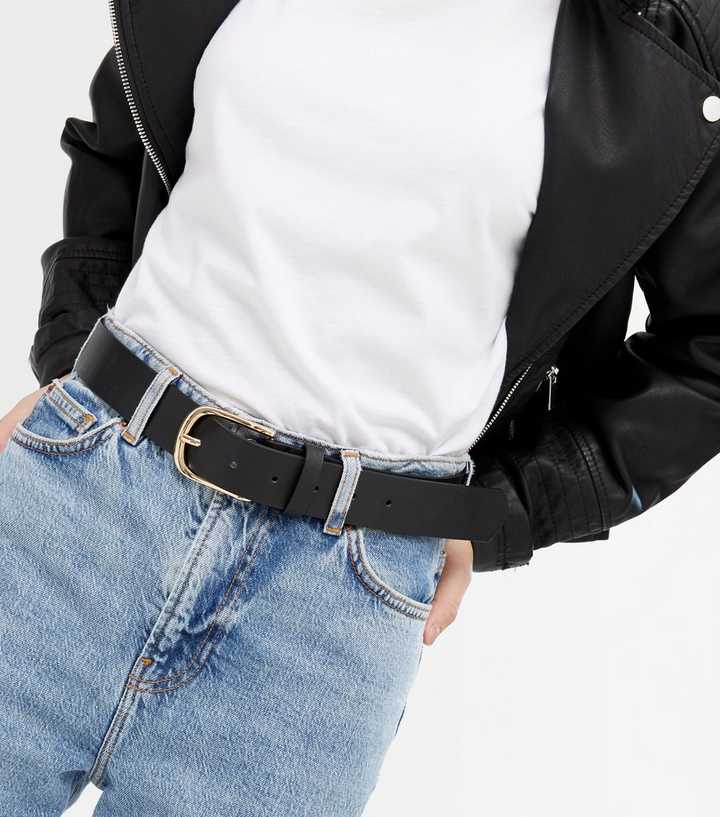 Girls Black Leather-Look Hip Belt New Look