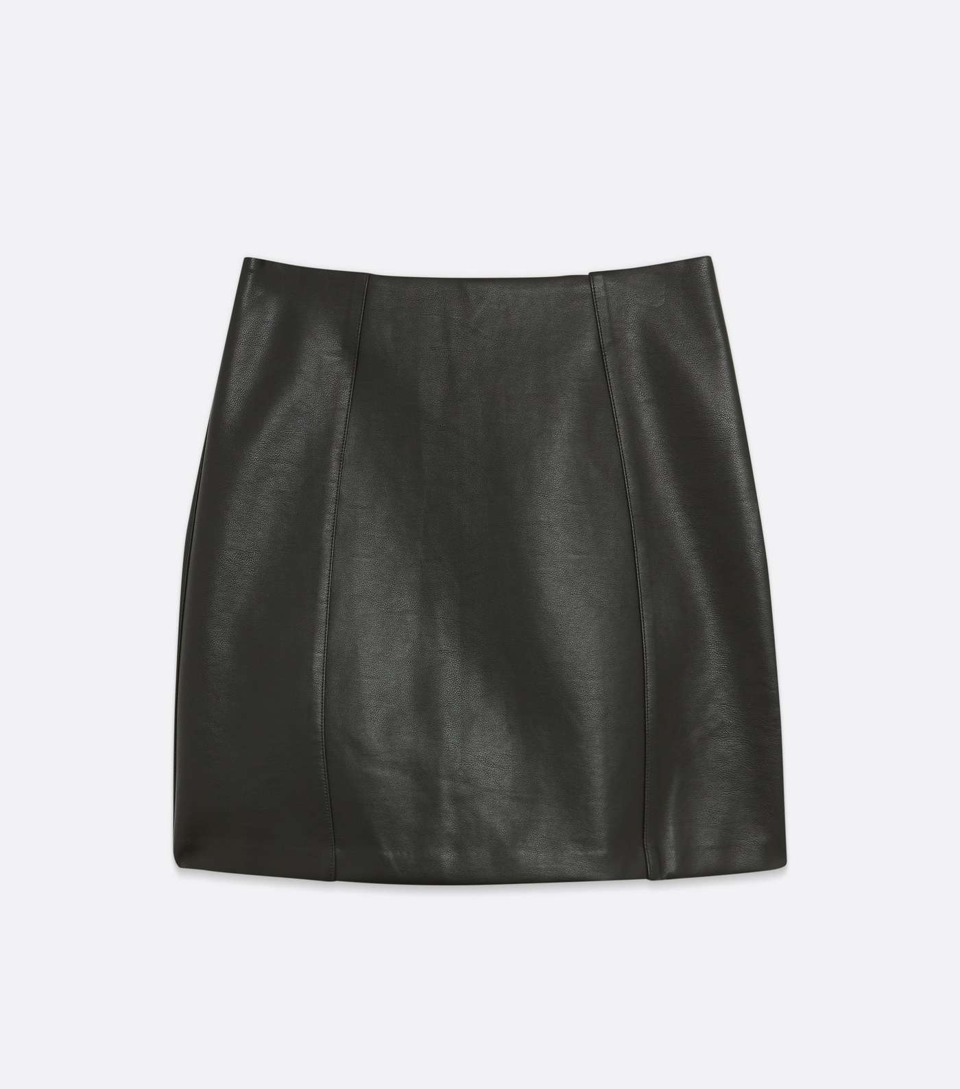Tall Black Leather-Look Mini Skirt Image 5