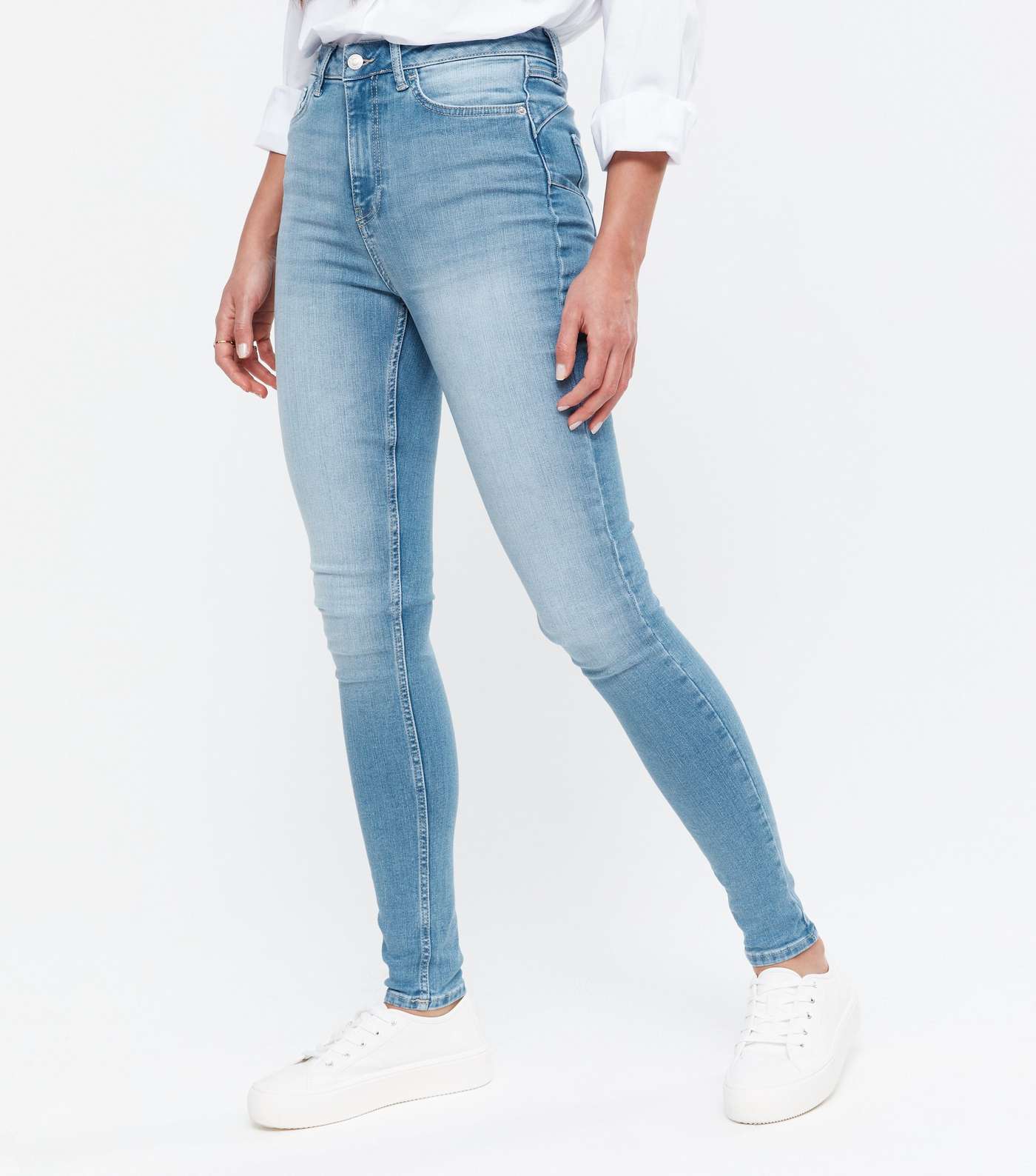 Tall Pale Blue 'Lift & Shape' Jenna Skinny Jeans Image 2