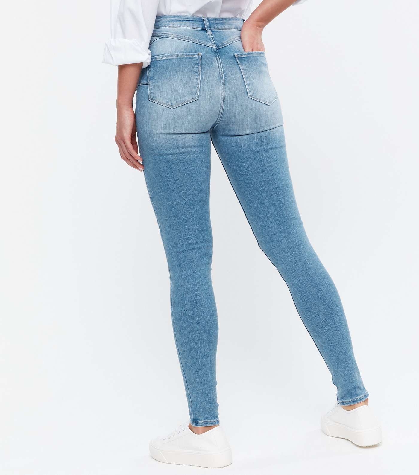 Tall Pale Blue 'Lift & Shape' Jenna Skinny Jeans Image 4