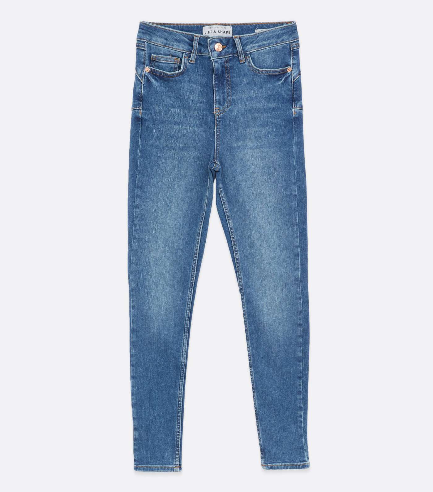 Petite Blue Mid Wash 'Lift & Shape' Jenna Skinny Jeans Image 5