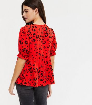 red leopard print blouse uk