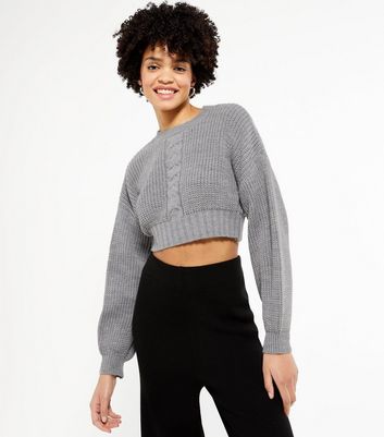 cropped jumper grey