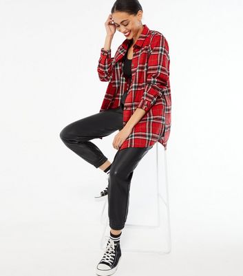 red checked shirt womens new look