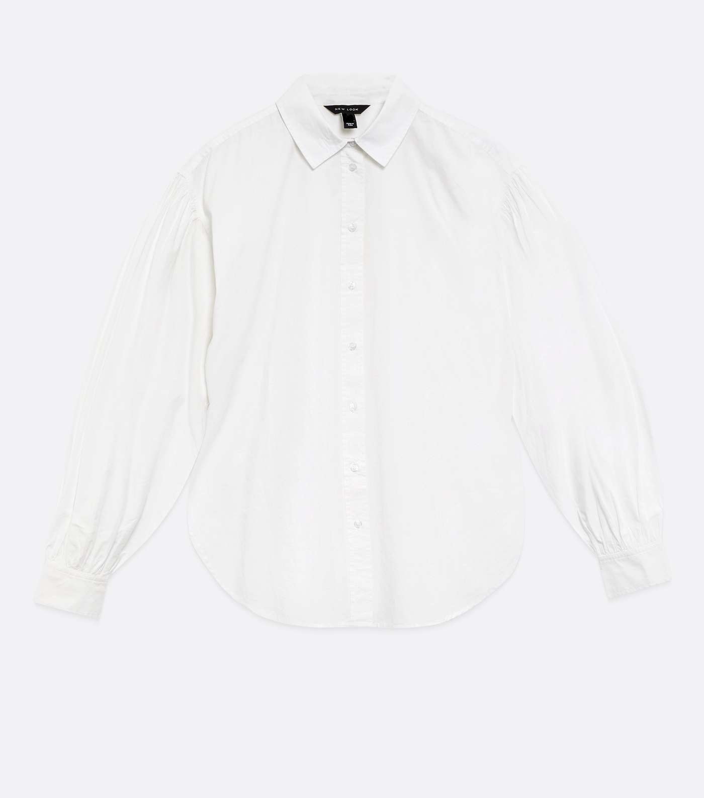 White Poplin Puff Sleeve Shirt Image 5