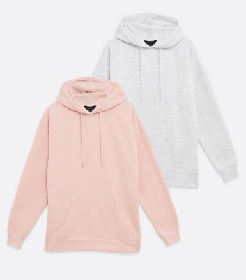 pink and grey hoodie