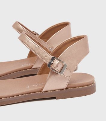 Rose gold sandals new on sale look