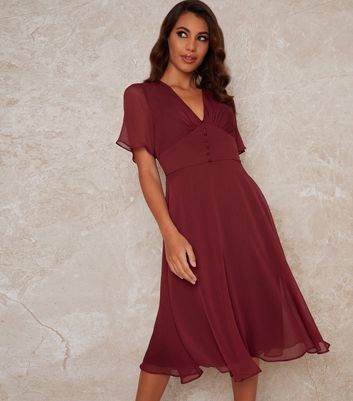 new look plum dress