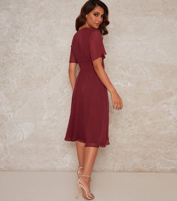 new look plum dress