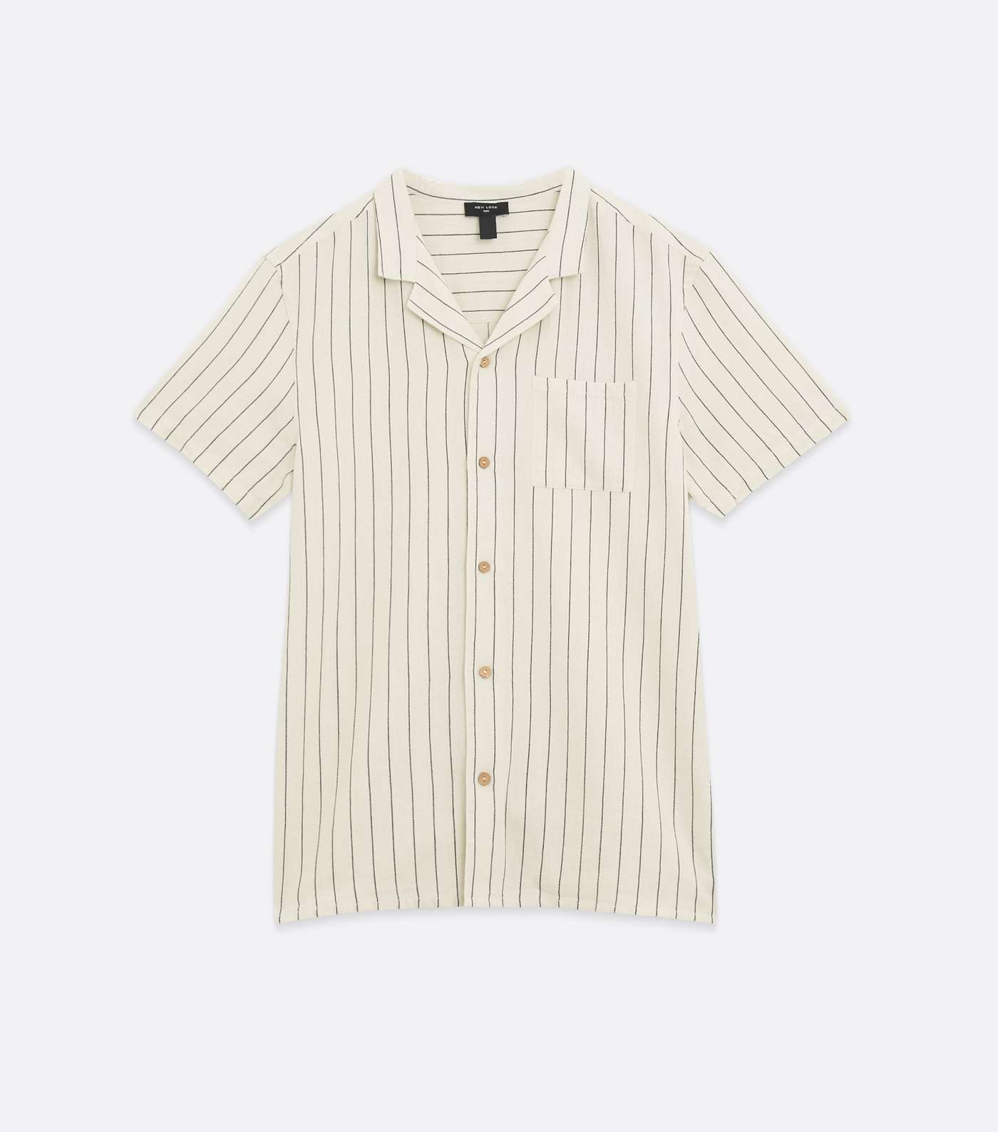 White Pinstripe Short Sleeve Shirt Image 5