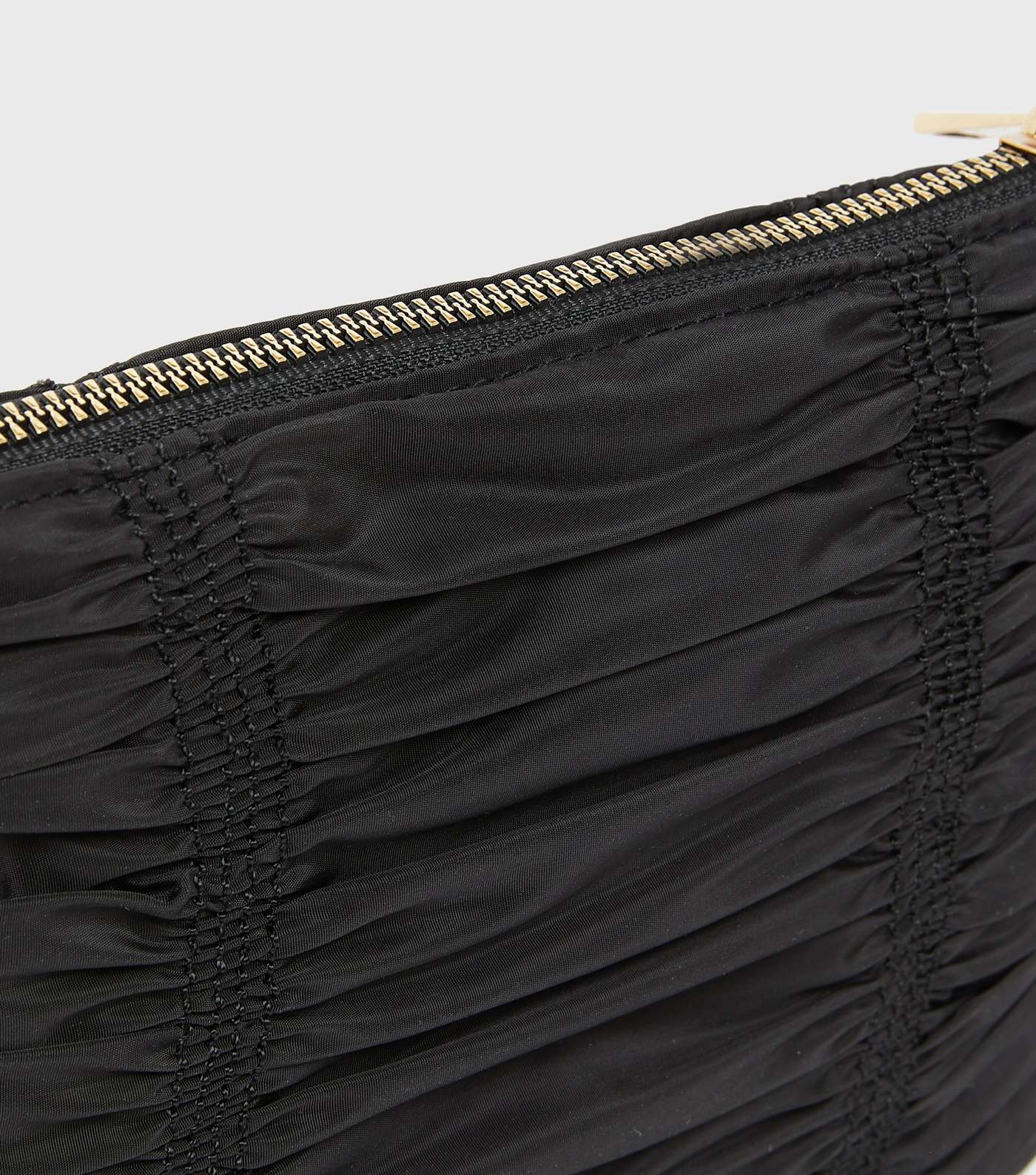 Black Ruched Large Pouch Image 3