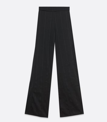 Cameo Rose Black Ribbed Flared Trousers 
