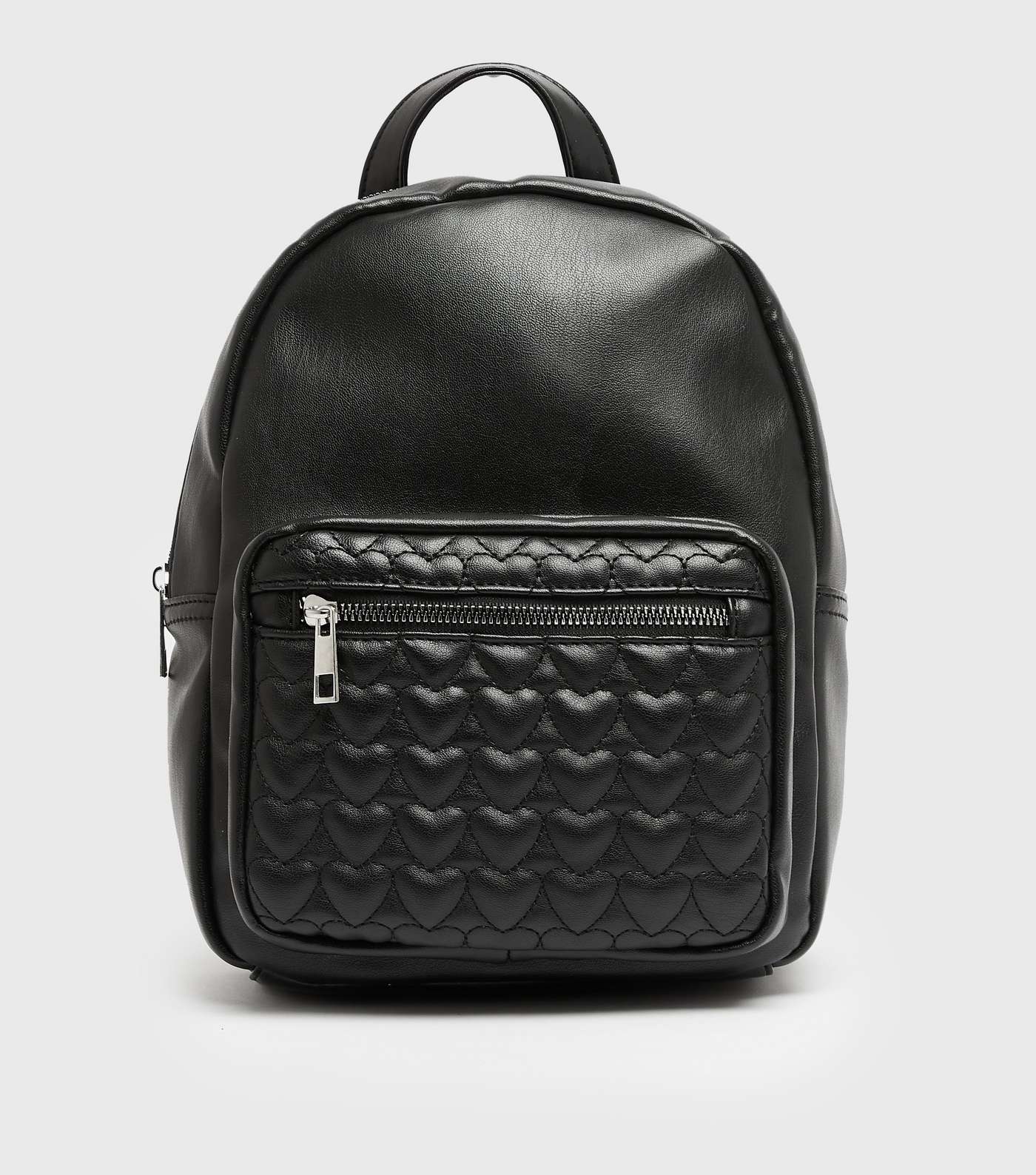Girls Black Heart Quilted Backpack 