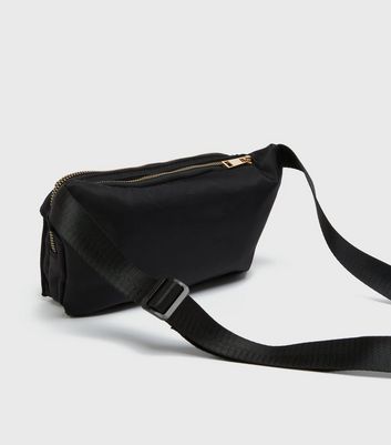 black canvas bum bag