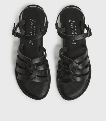 girls black gladiator sandals