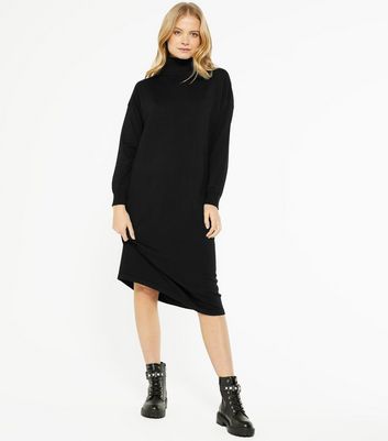 black jumper dress new look
