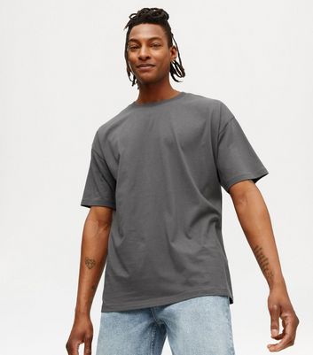 Dark Grey Oversized T Shirt New Look