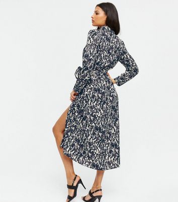 AX Paris Black Snake Print Midi Shirt Dress New Look