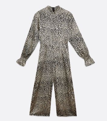 Image of AX Paris Stone Leopard Print High Neck Jumpsuit New Look