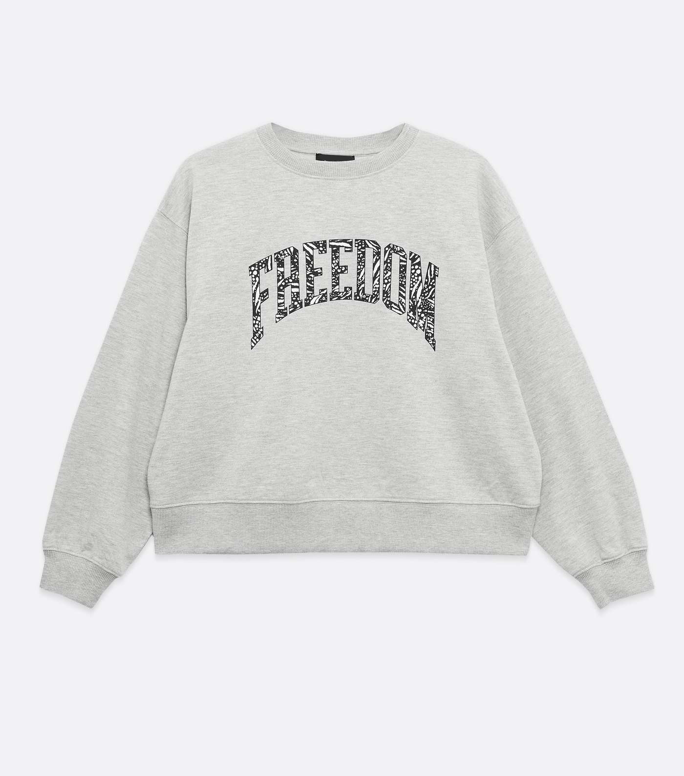Petite Grey Freedom Animal Print Logo Sweatshirt Image 5