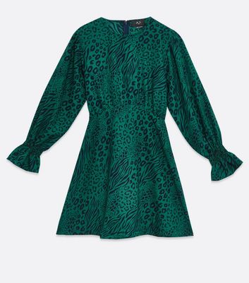 Click to view product details and reviews for Ax Paris Teal Mixed Animal Print Mini Dress New Look.