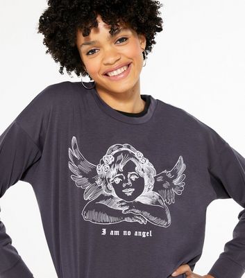 Grey Angel Logo Sweatshirt | New Look