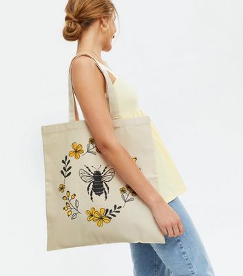 floral canvas tote