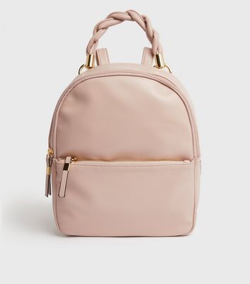 Pale pink leather backpack Clearance