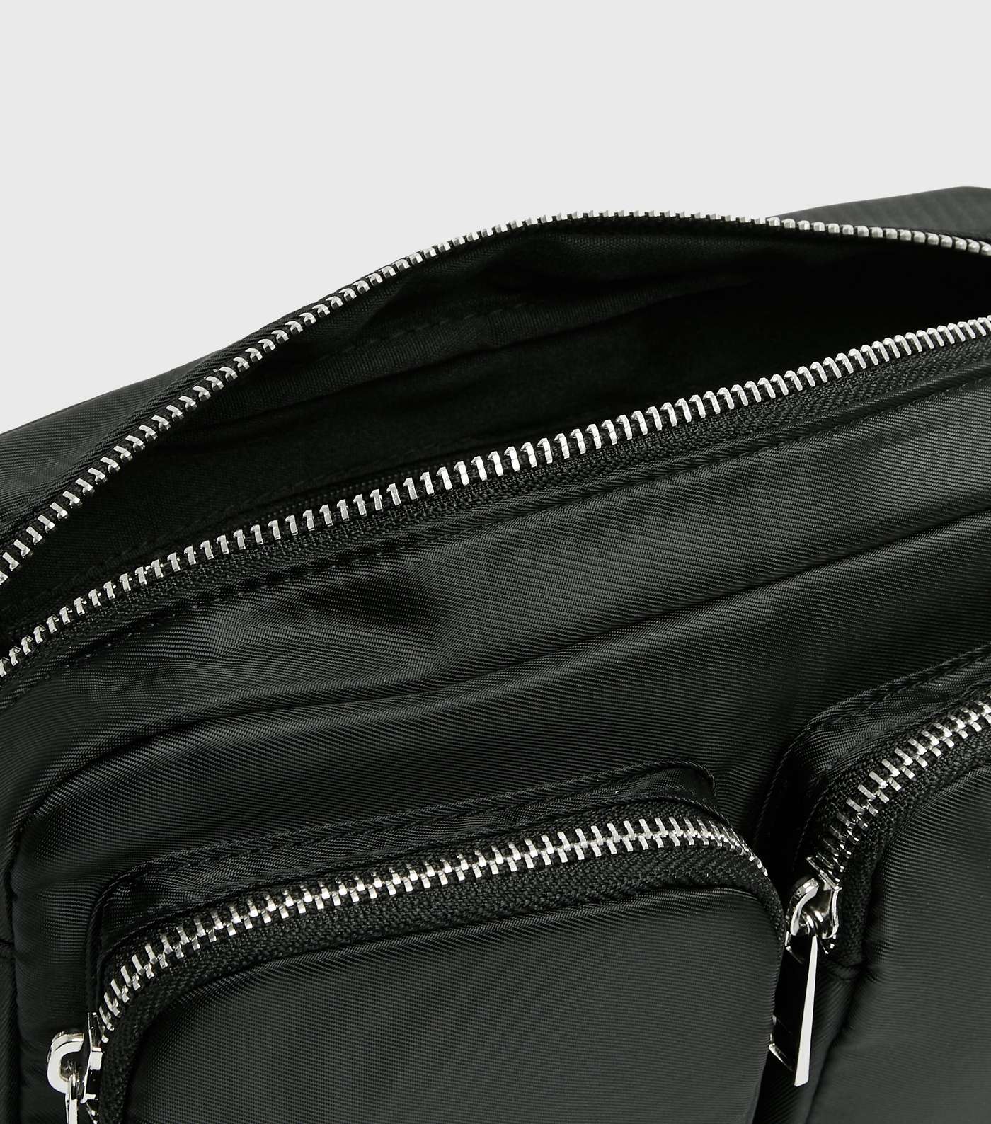 Black Double Pocket Front Cross Body Bag Image 3