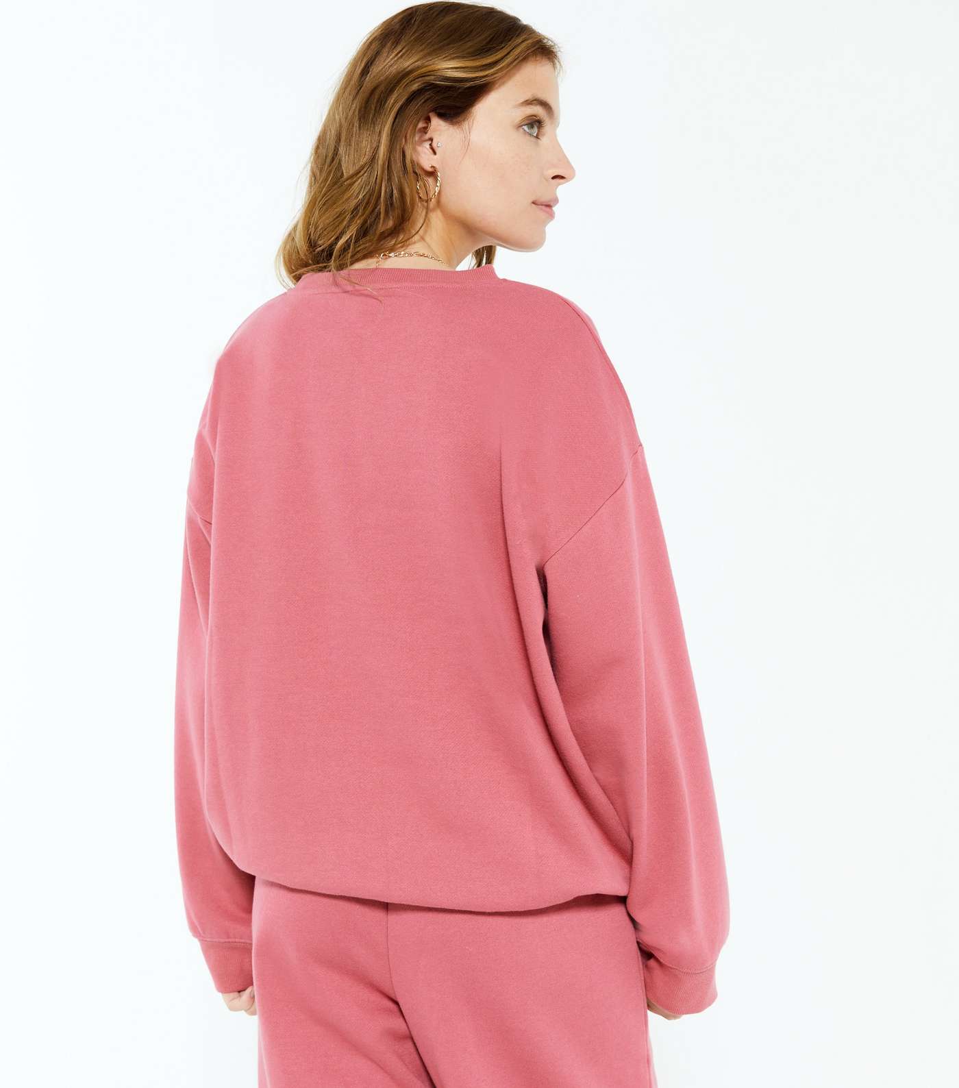 Petite Deep Pink Acid Wash Sweatshirt Image 3