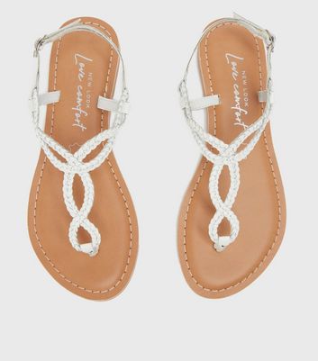 Tan Chain Trim Strappy Flat Sandals | New Look