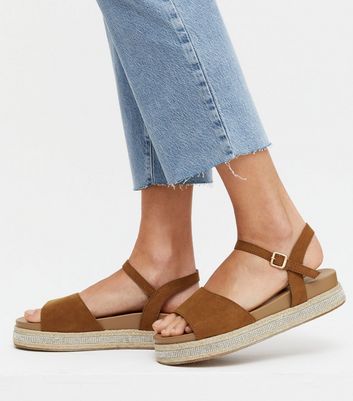 wide fit tan sandals
