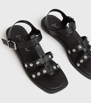 new look black flat sandals