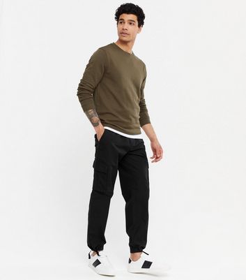 Black Cargo Trousers  New Look