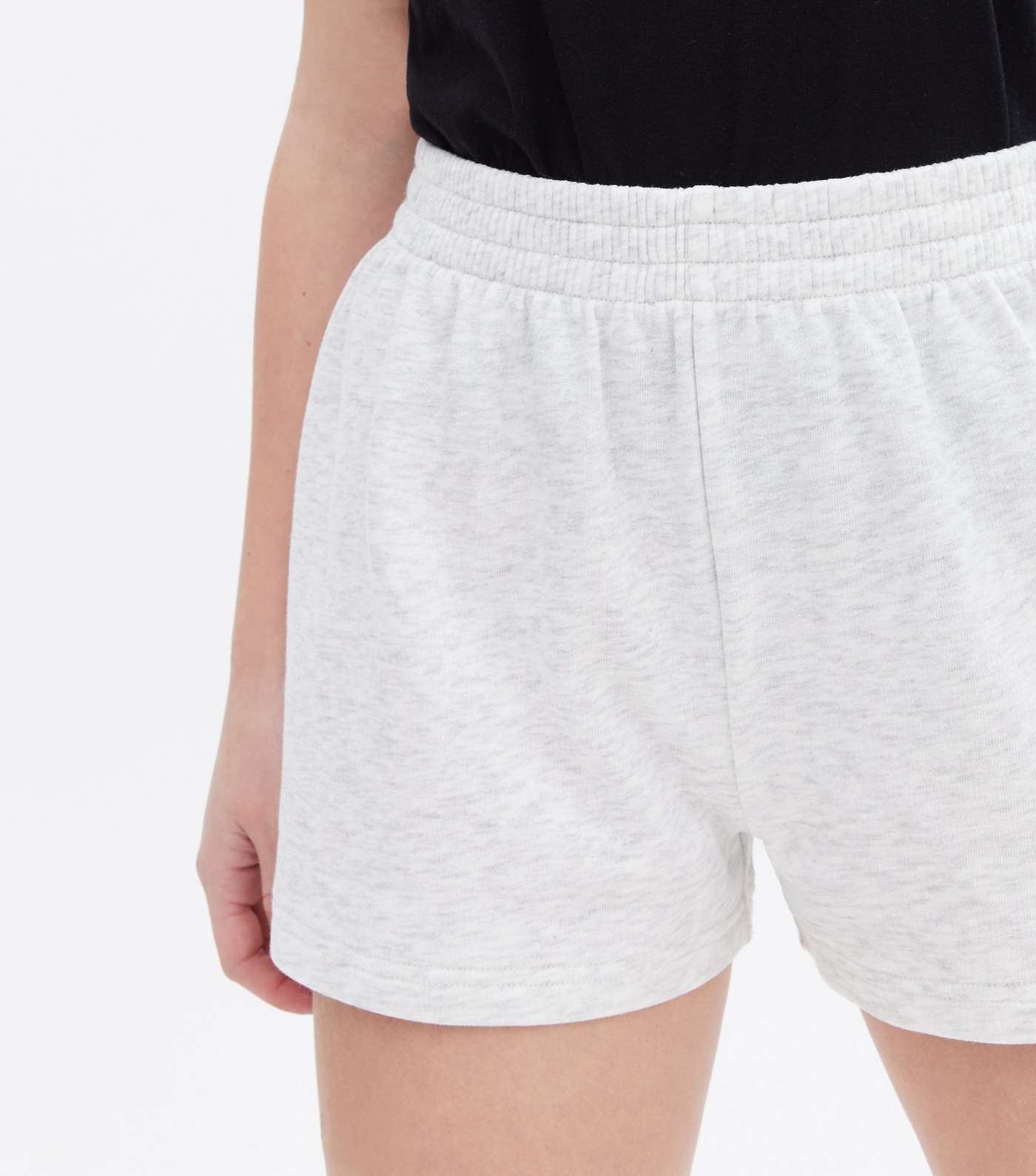 Girls Pale Grey Jersey Shorts Image 3