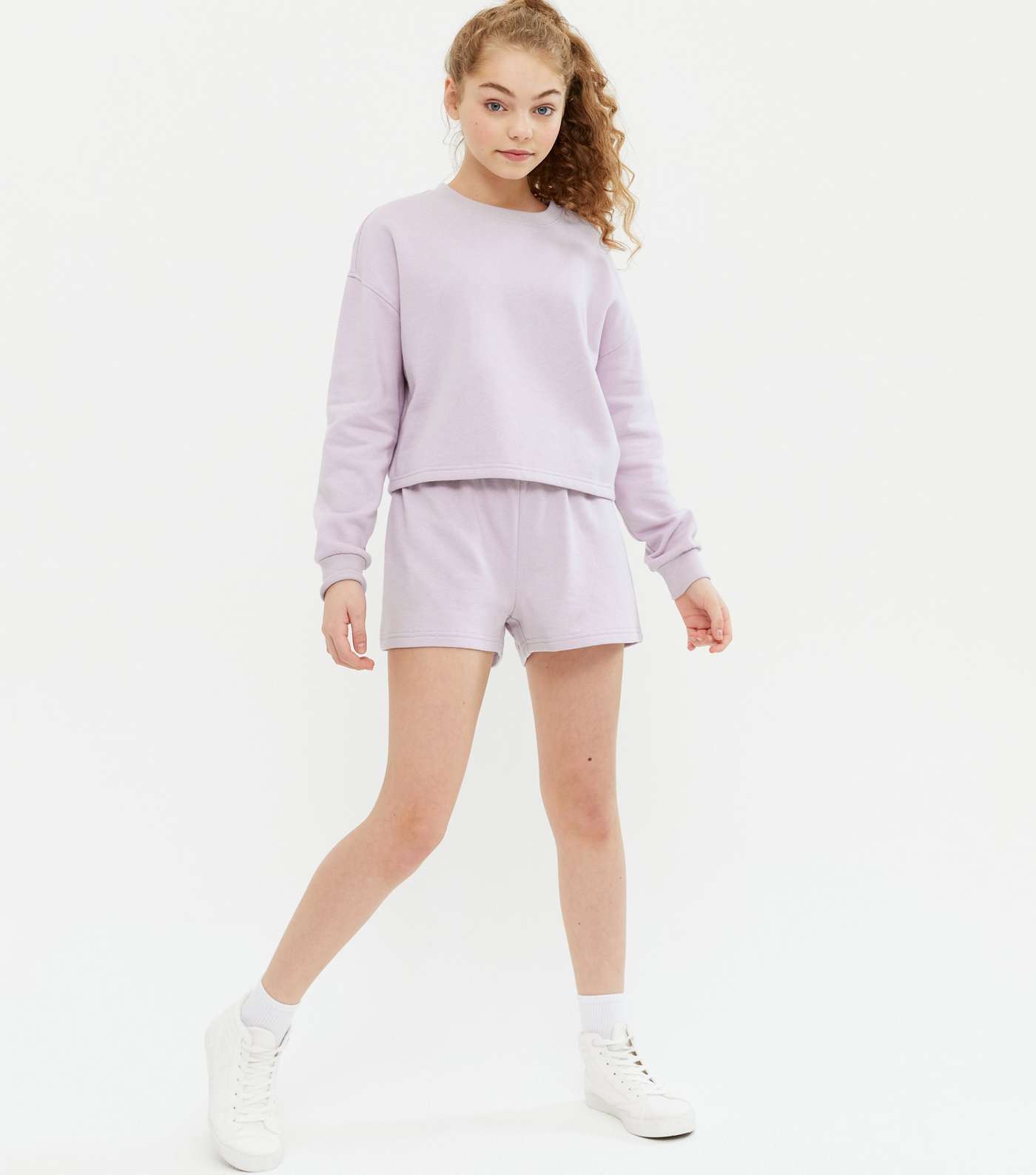Girls Lilac Jersey Shorts 