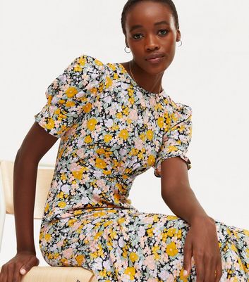 Warehouse yellow floral outlet dress