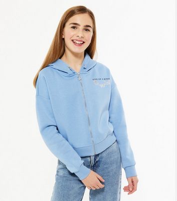 pale blue zip hoodie