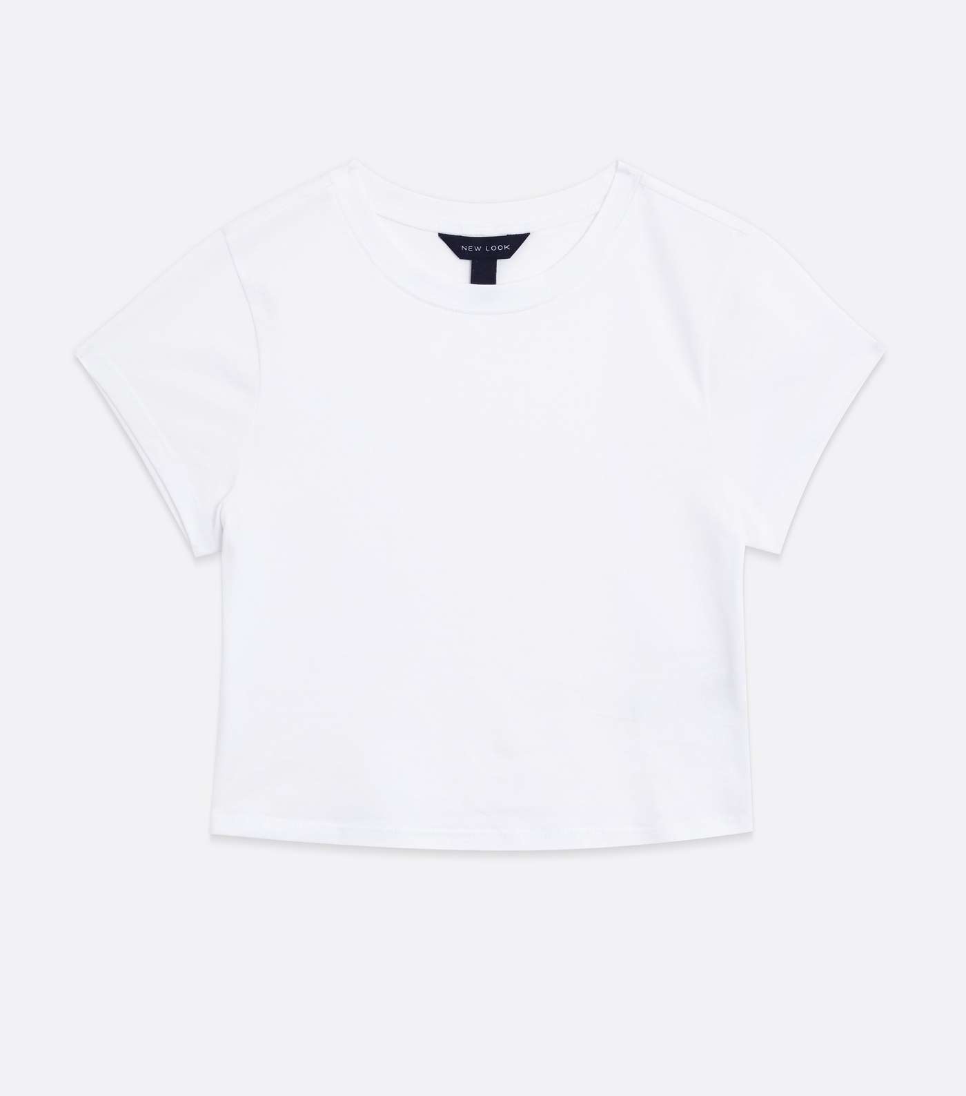 White Cropped Slim Fit T-Shirt Image 5